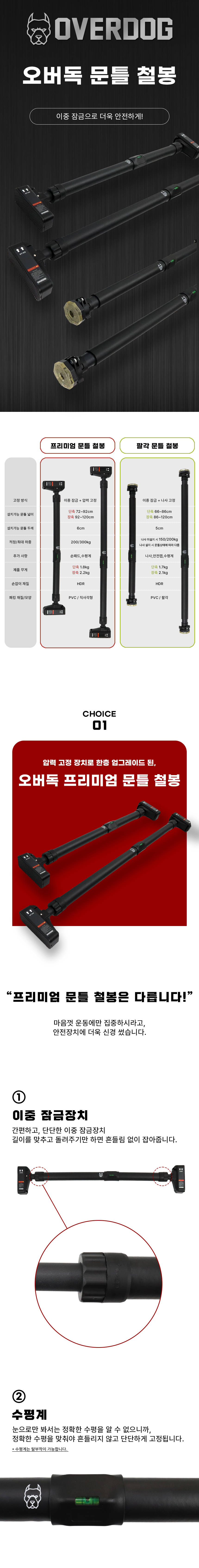 오버독 종류별 문틀철봉 상세 이미지 2