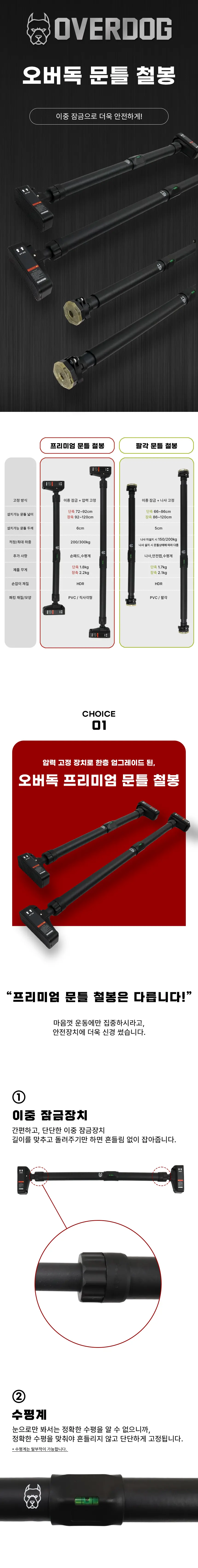 오버독 종류별 문틀철봉 상세 이미지 2