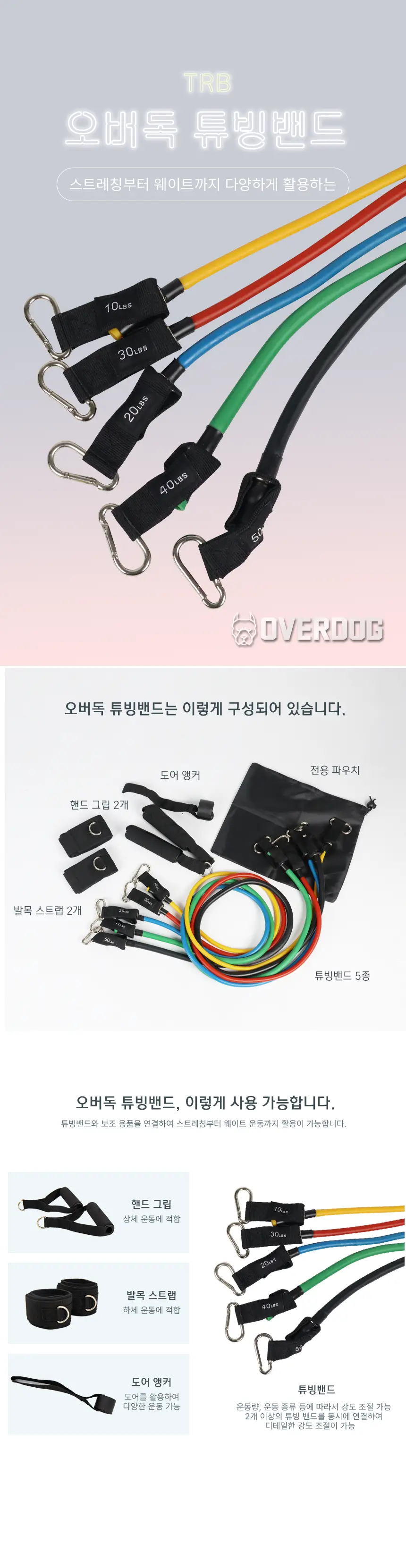 오버독 튜빙밴드 5종세트 상세 이미지 1